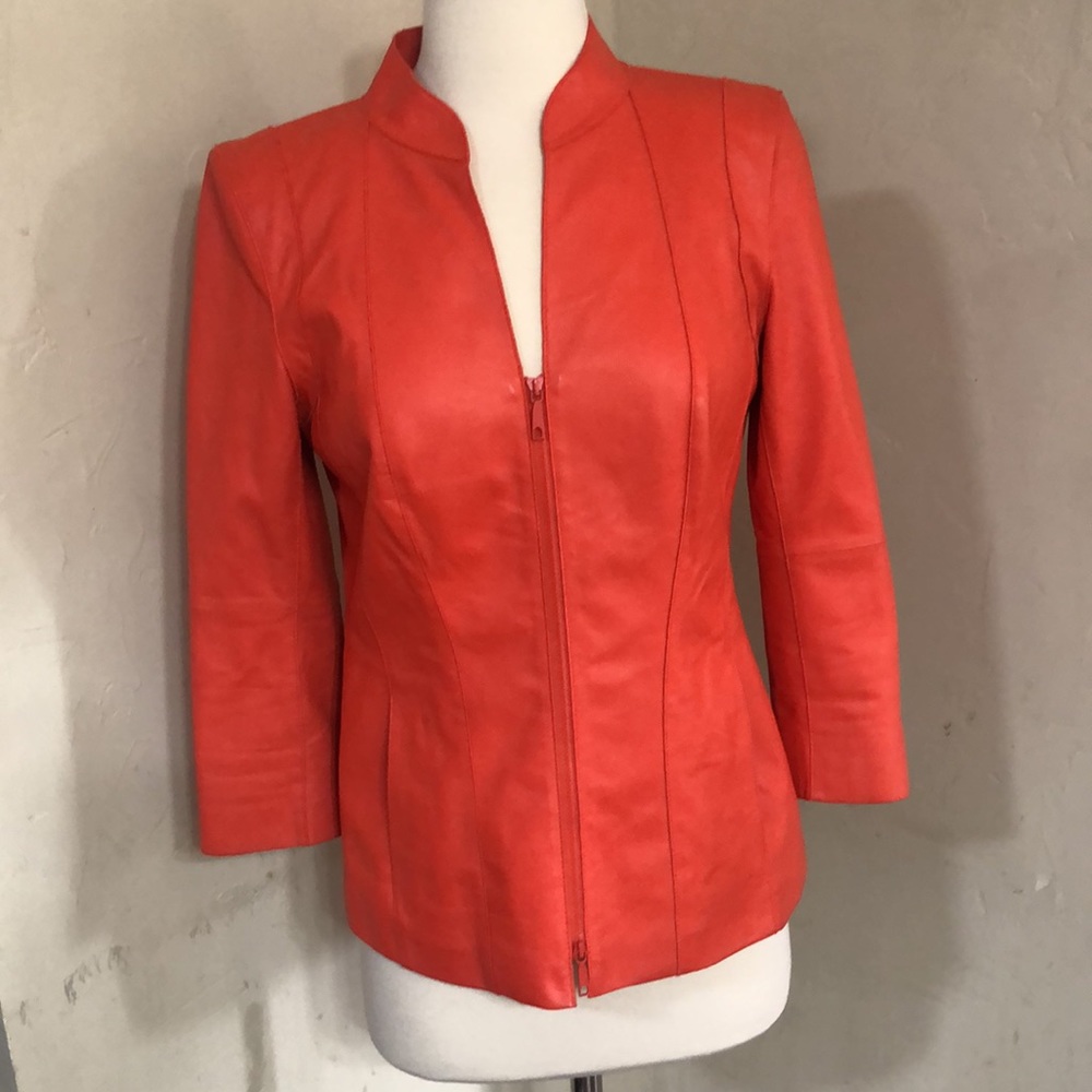 Lafayette 148 leather jacket size 4
